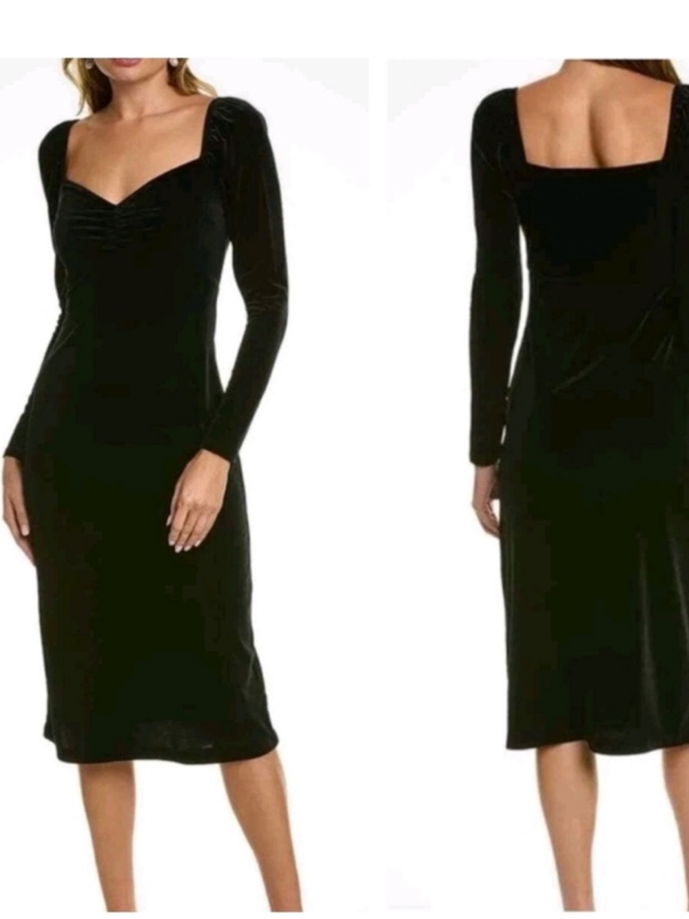 Boden Sweetheart Black Velvet Dark Romantic Whimsigoth Jersey Midi Dress Size 6P